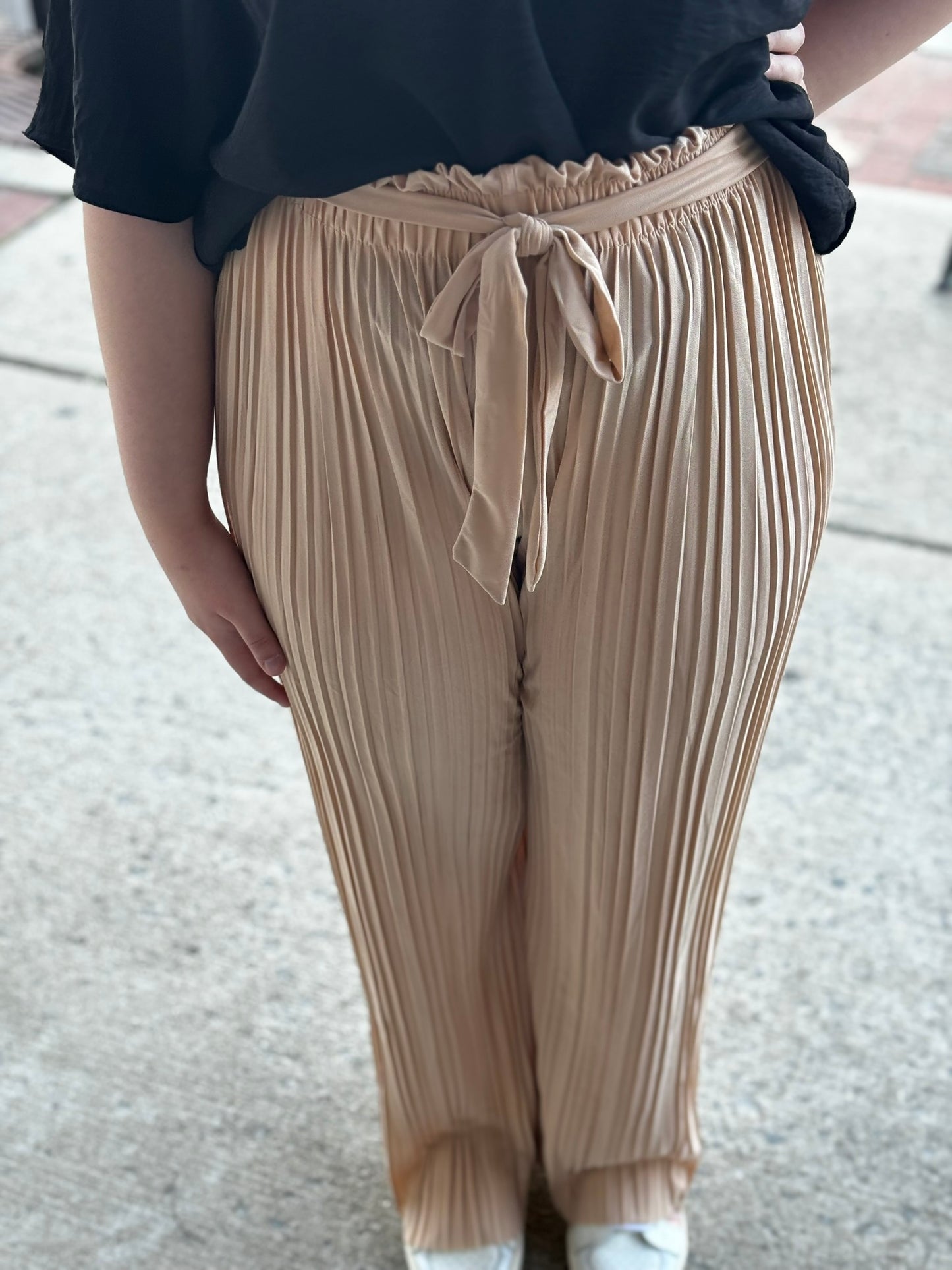 Tie Front Pleated Pant