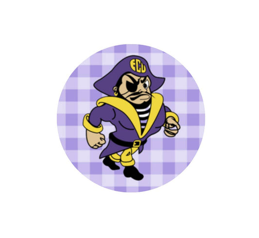 ECU Mascot Purple Gingham