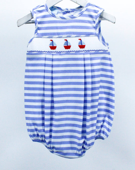 Sailboat Smocked Boys Bubble