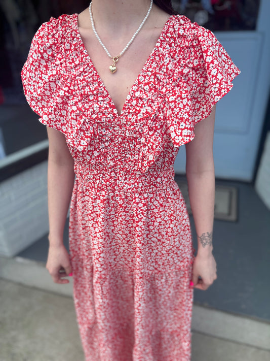 Red Floral Dress