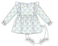 Long Sleeve Ruffle Hydrangea Top with Diaper Cover Set