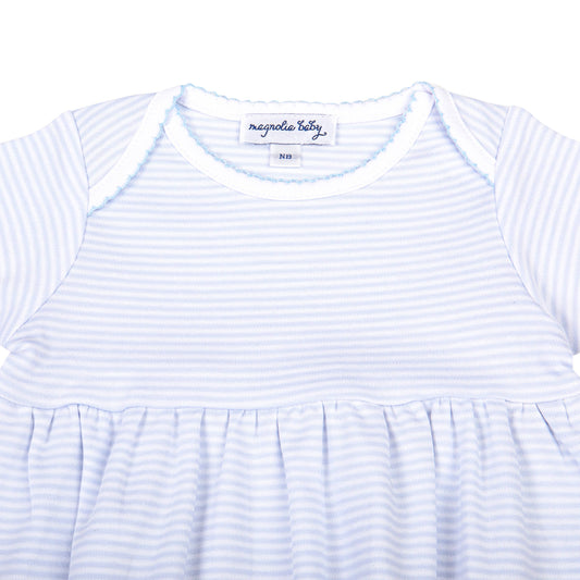 Mini Stripes Gown, Baby Blue