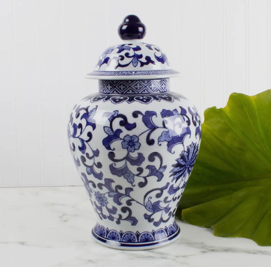 Blue Chinoserie Ginger Jar, Large