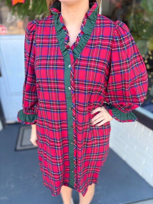 Classic Christmas Plaid Dress