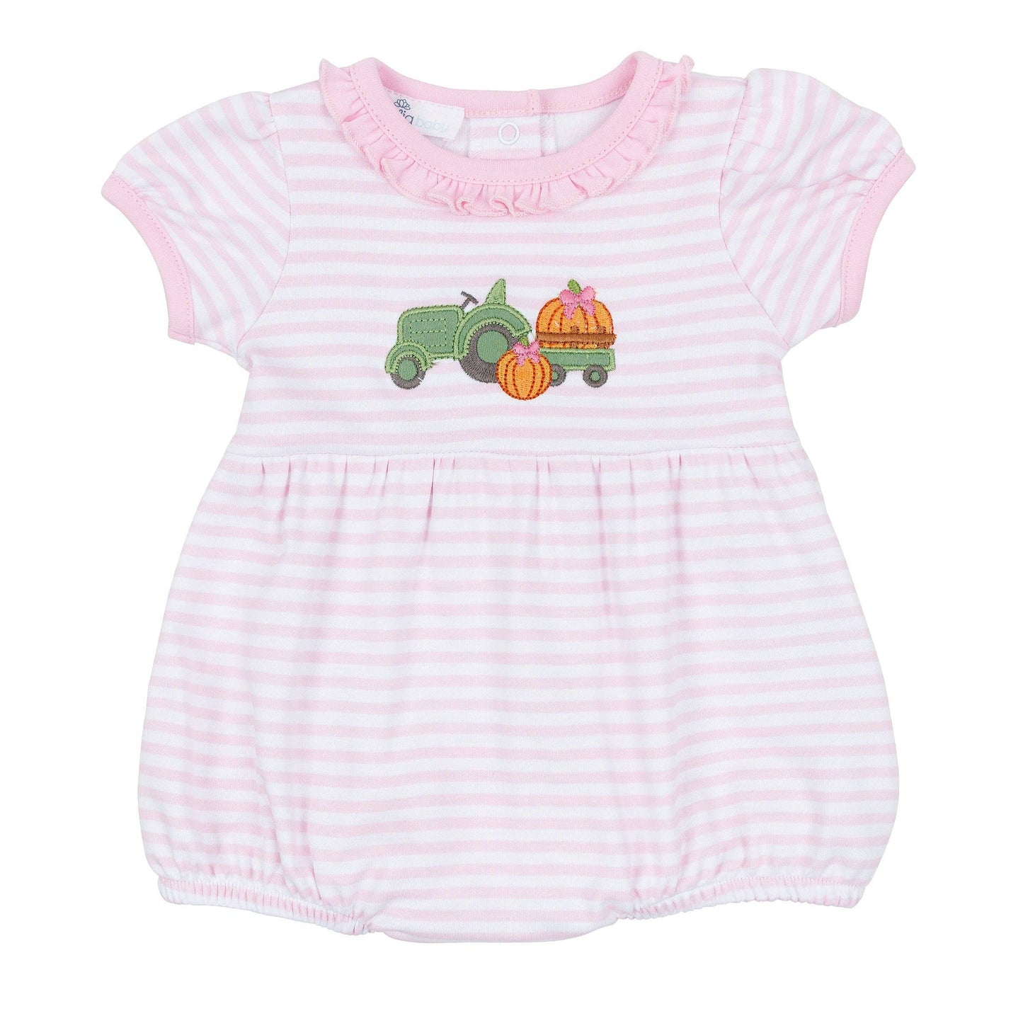 Pink Pumpkin Tractor Ruffle Bubble