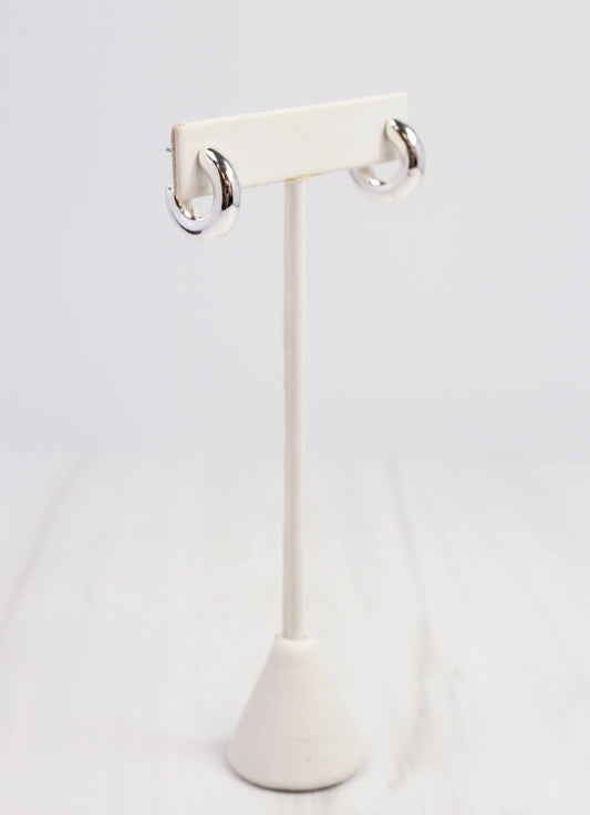 William Hoop Earring, Shiny Silver