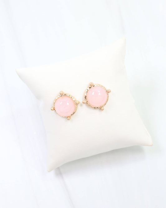 Florissant Pink, Round Post Earring