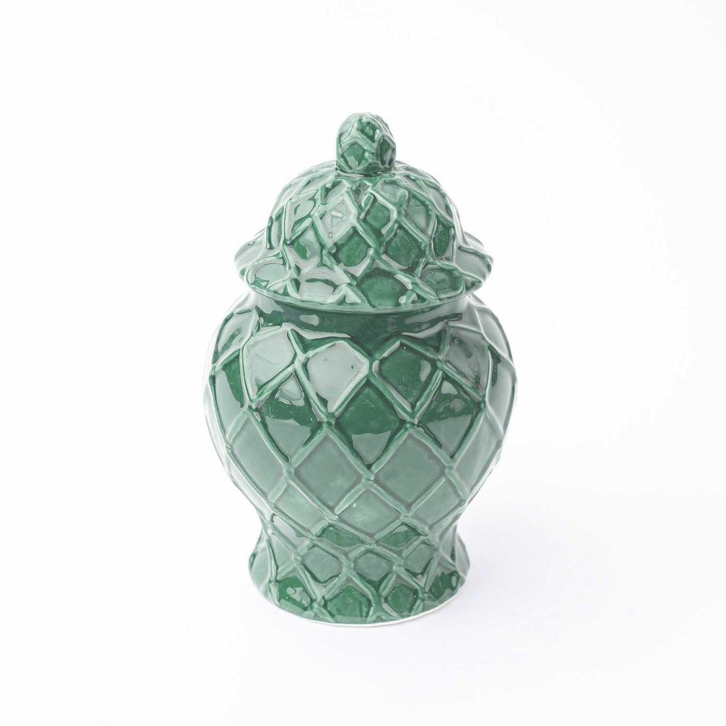 Green Textured Ginger Jar