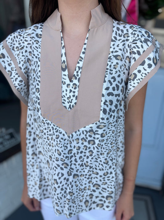 Sandy Leopard Top