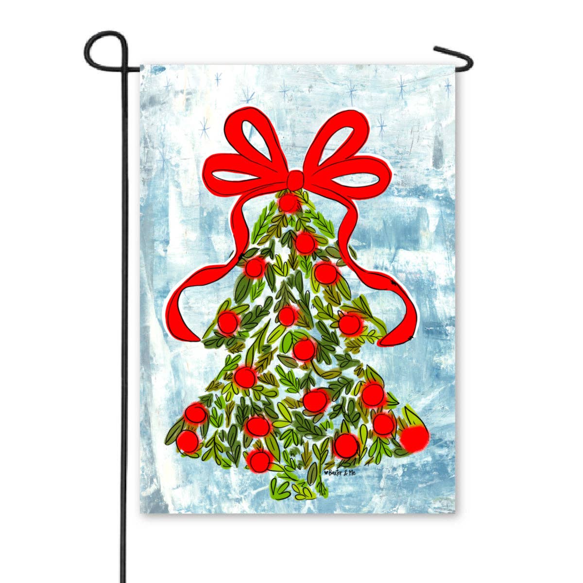 Holly Berry Christmas Tree Garden Flag