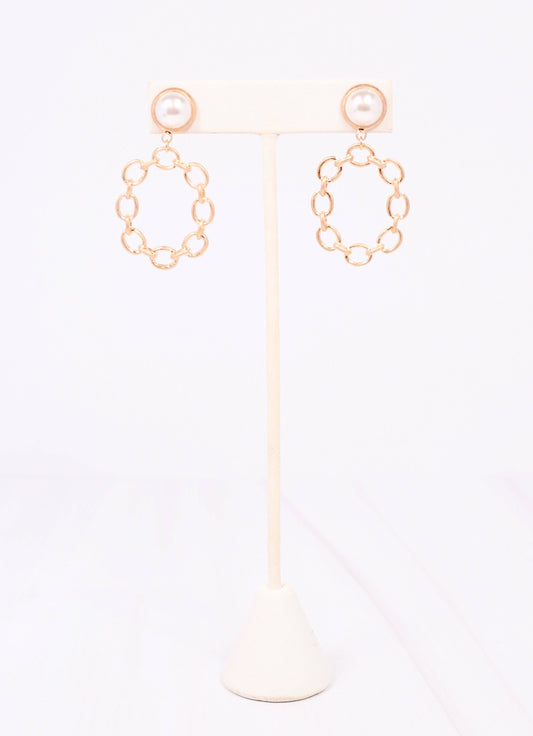 Nicholas Pearl and Link Drop Earring