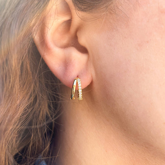 Ditto Pave Huggie Earring