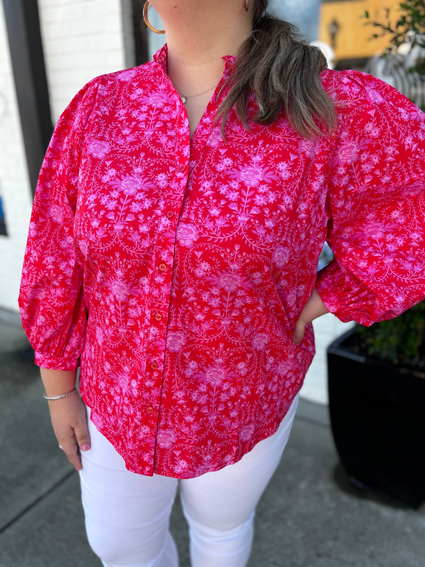 Fall & Floral Blouse, Plus