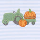 Light Blue, Pumpkin Tractor Applique Bubble