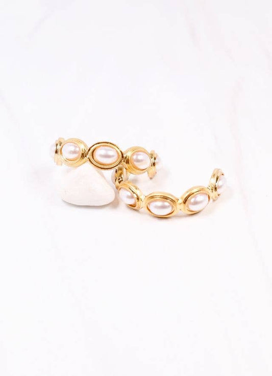 Dalma Pearl Hoop Earring