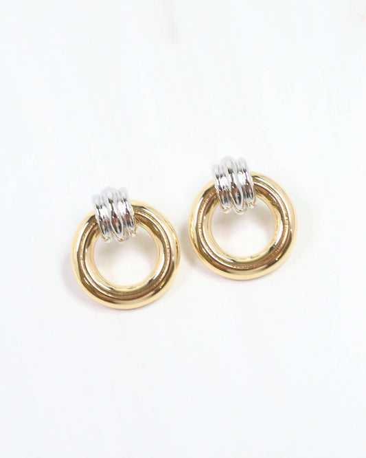 Munford Circle Drop Earring Gold & Silver