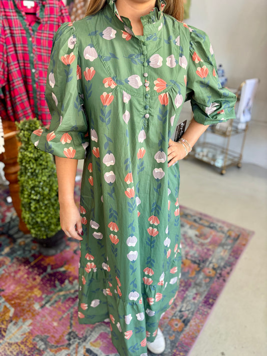 Olive Grace Midi Dress