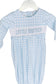 Smocked Little Brother Gown in Blue Gingham