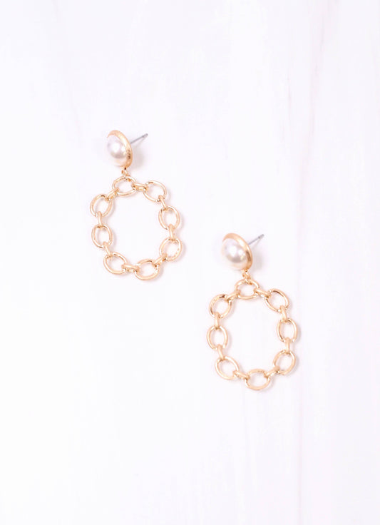 Nicholas Pearl and Link Drop Earring