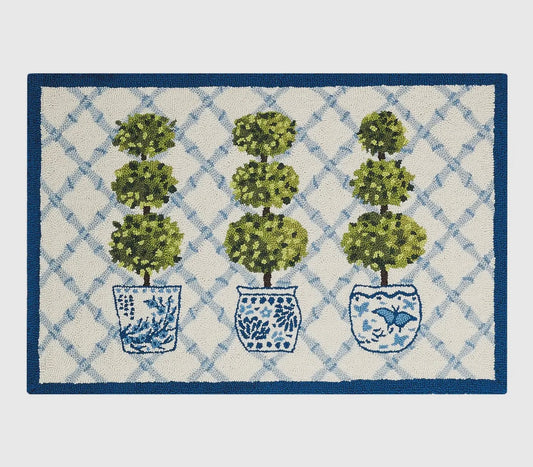 Chinoserie Topiary Hook Rug