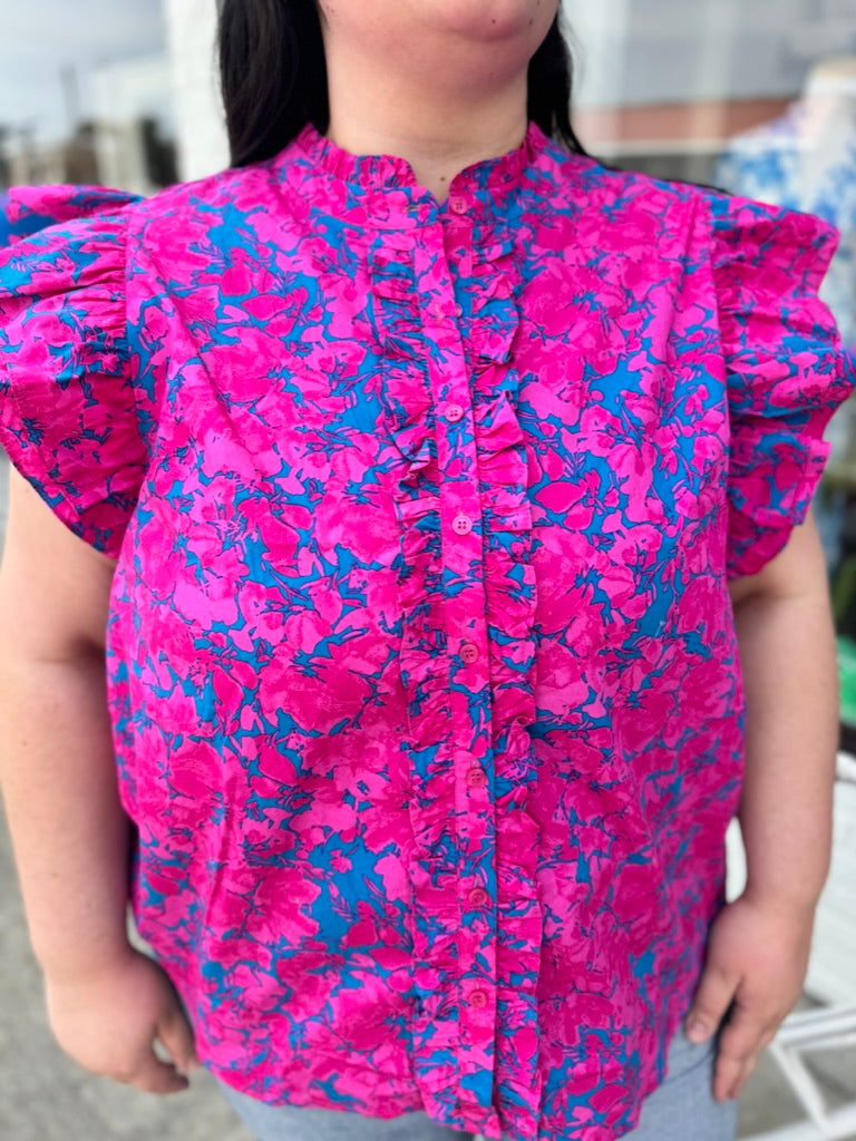 Pink Ruffle Blouse, PLUS