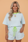 Light Blue Stripe Contrast Short Set