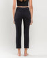 HIGH RISE CROP SLIM STRAIGHT JEANS, BLACK