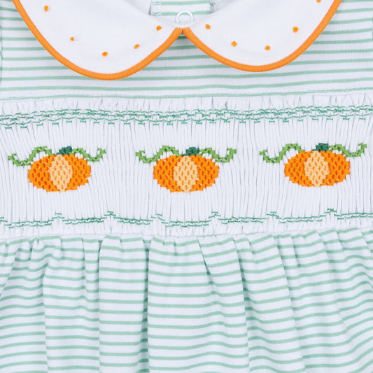 Lil' Girl Pumpkin Smocked Bubble