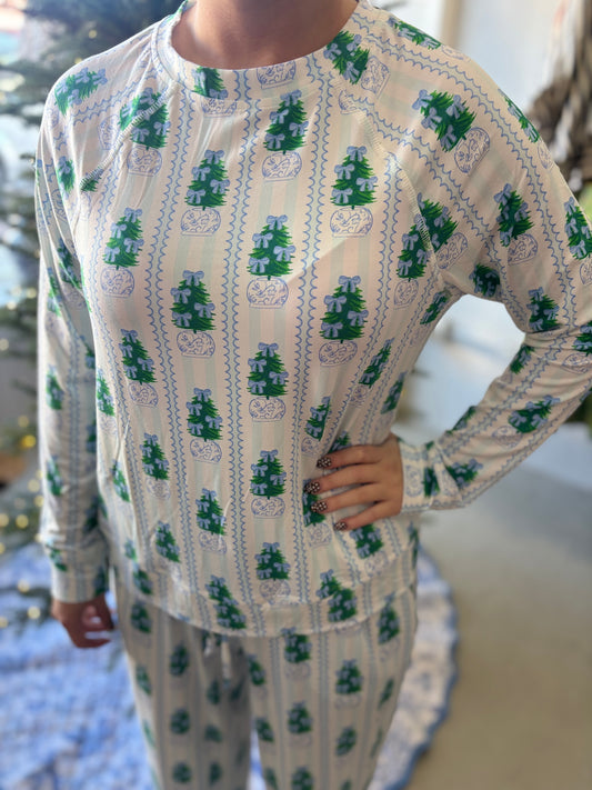 Blue & White Tree PJs