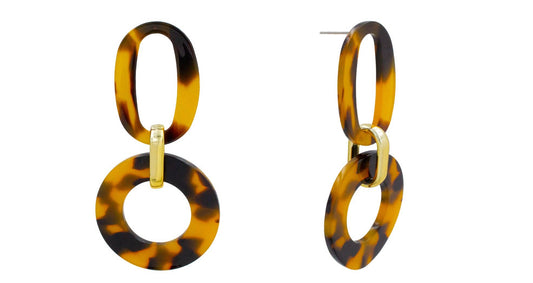 Tortoise Drop Acrylic Earrings 