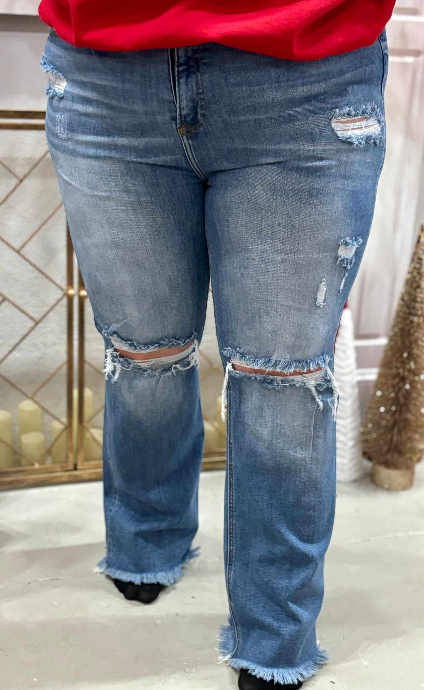 Dark Wash- Straight Leg, Risen Jeans