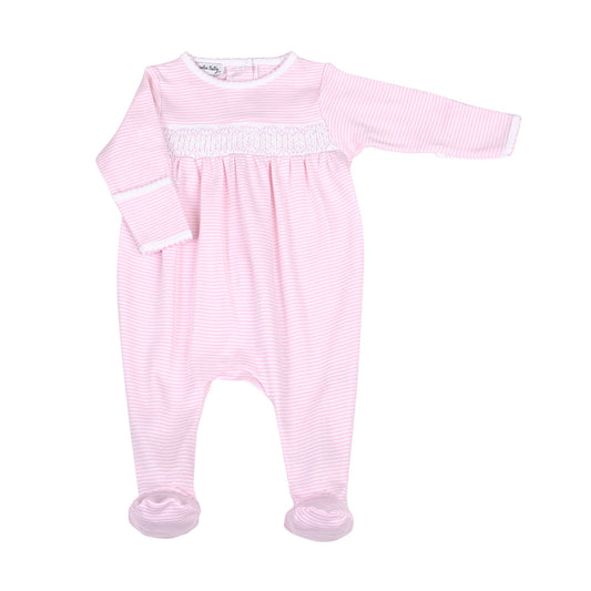 Mini Pink Stripes Smocked Footie