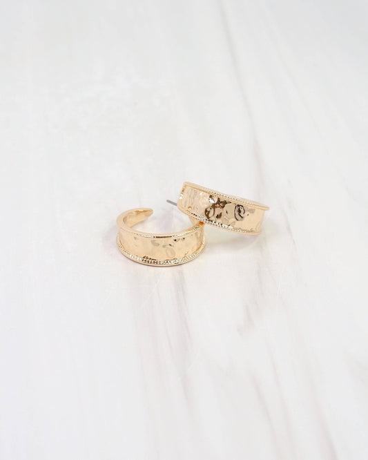 Cushing Hammered Hoop Earring Gold
