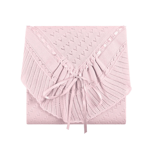 Pointelle Knit Ruffle Blanket