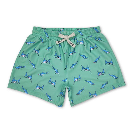 Green Whale Swim Trunks