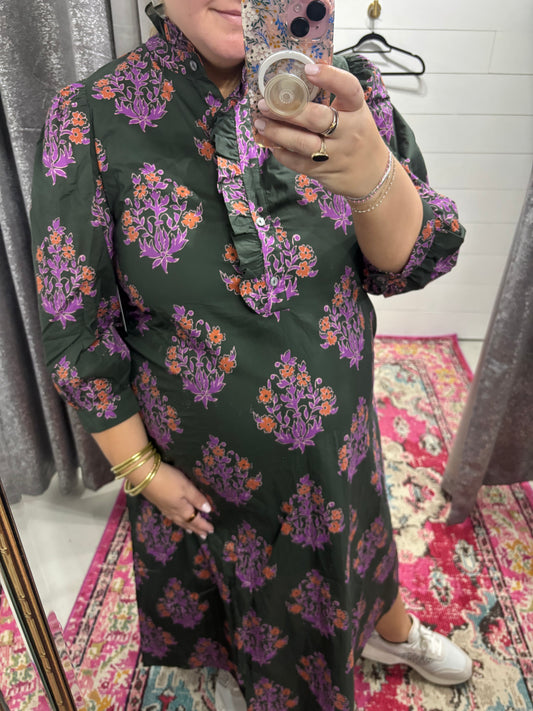 Autumn Bloom Midi Dress
