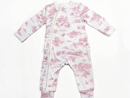 Storyland Pink Toile, convertable footed zip