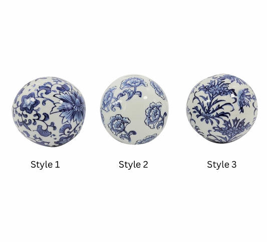 Blue & White Chinoiserie Ceramic Balls