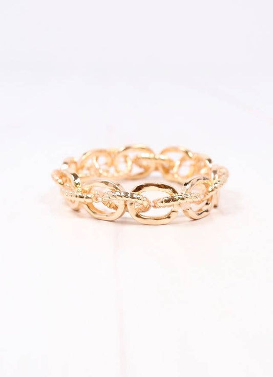 Mason Link Stretch Bracelet, Gold