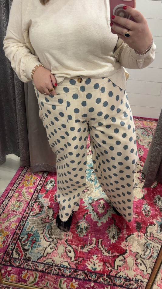 Fancy Polka Dot Pants, Blue