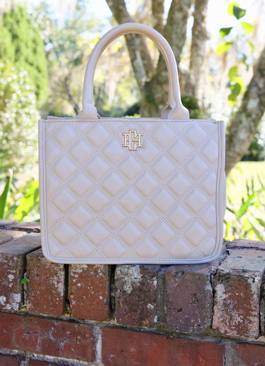 Nude Quilted Mini Tote