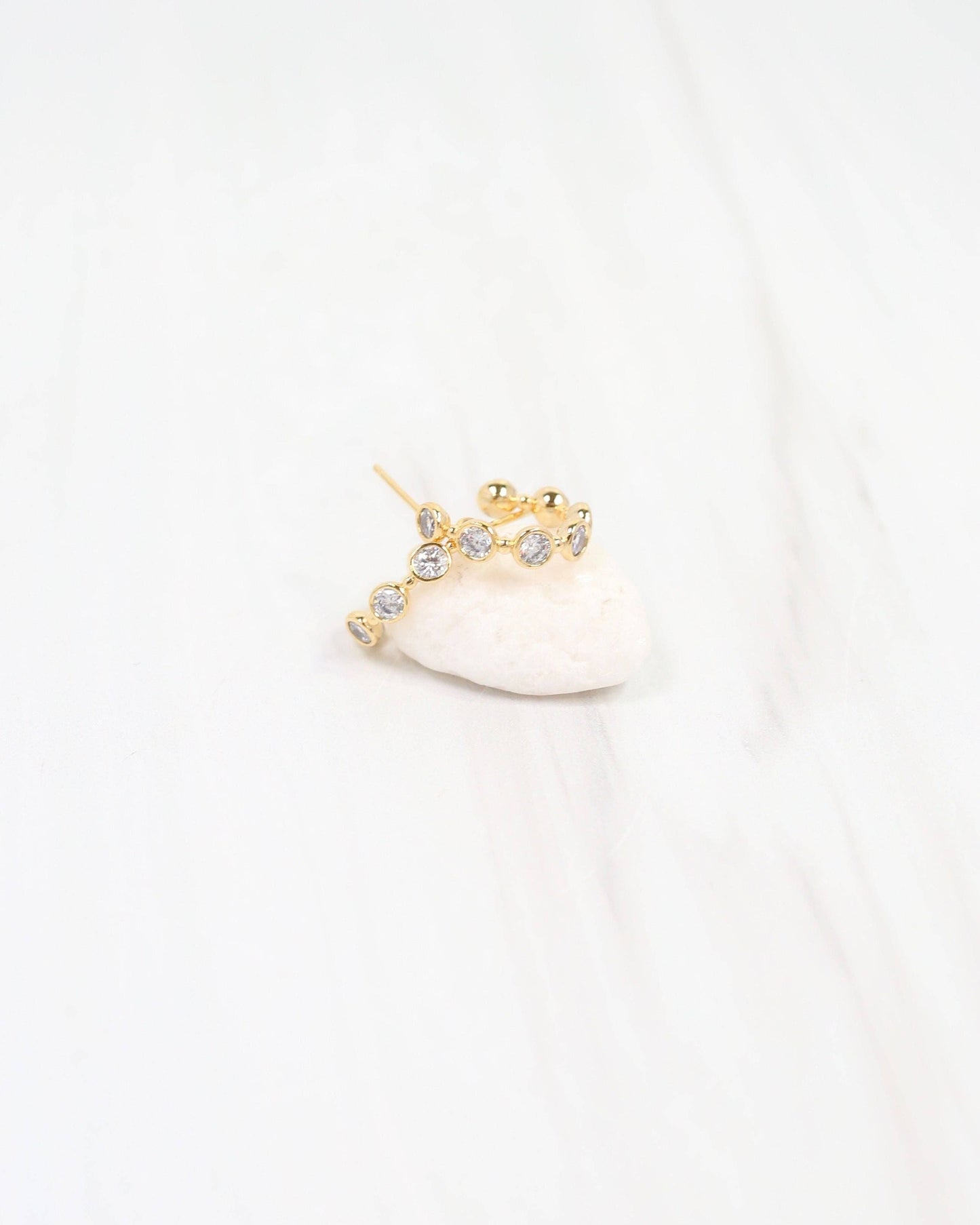 Missoula CZ Lined Hoop Earring WR Gold