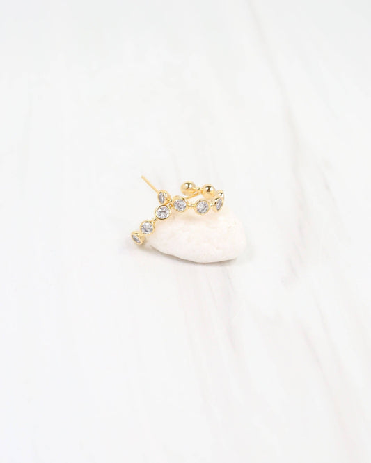 Missoula CZ Lined Hoop Earring WR Gold