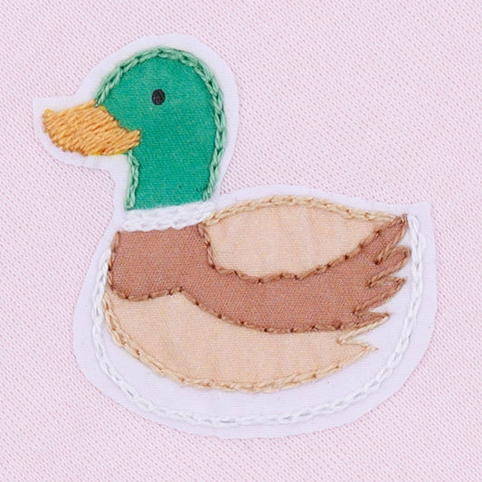Mini Mallard Embroidered Bib - Pink
