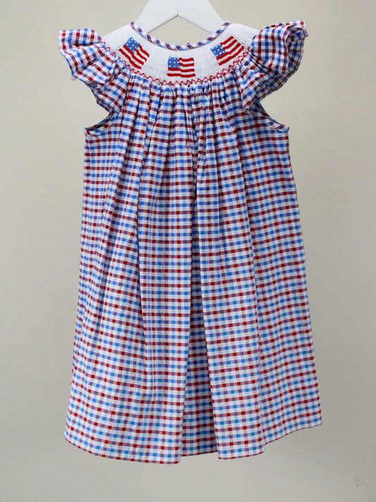 Red, White, & Blue Smocked Dress