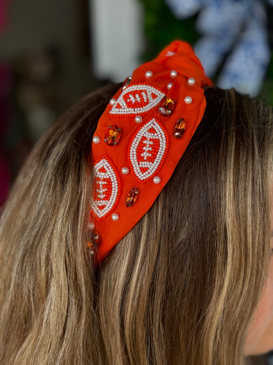 Orange & White Headband