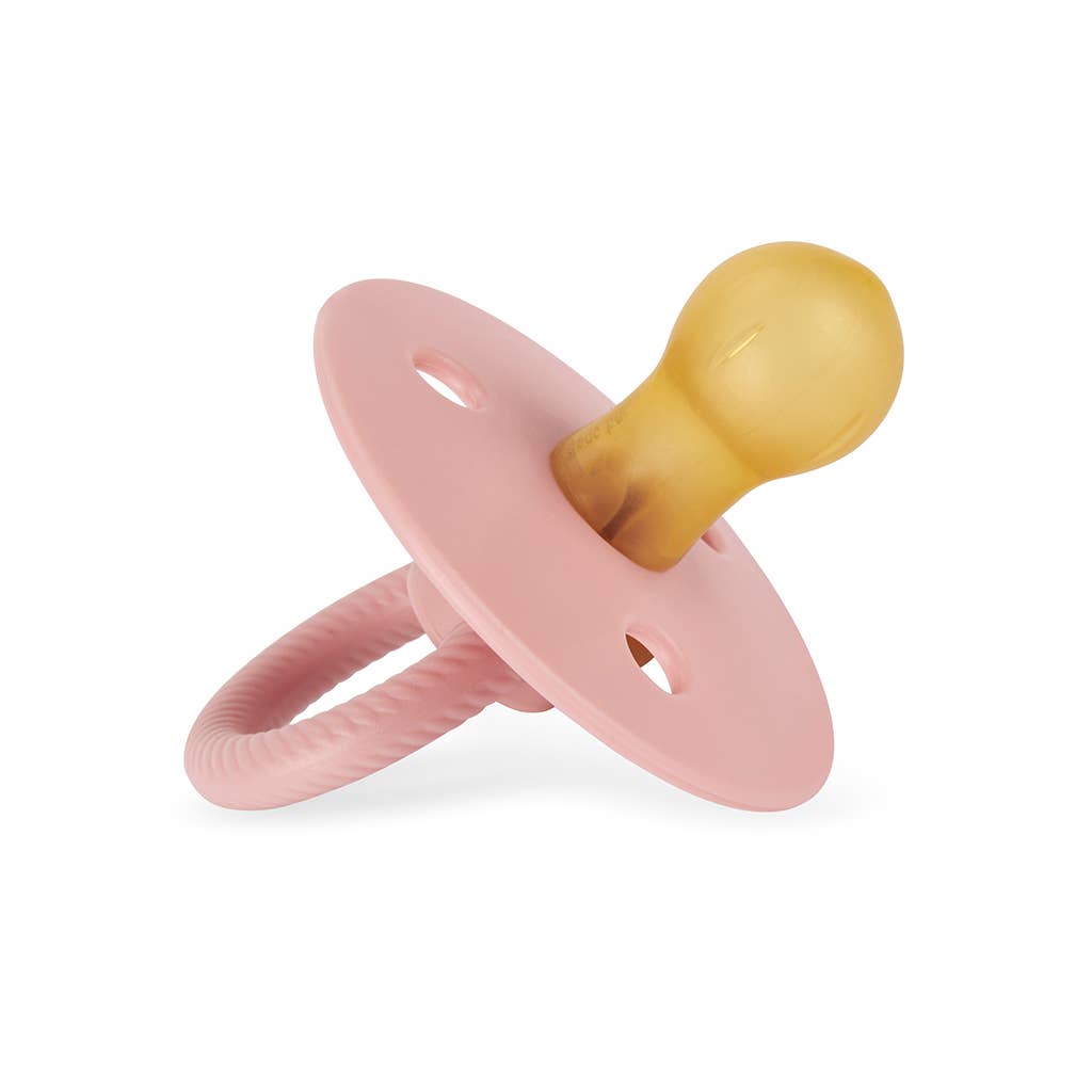 Itzy Soother, Natural Rubber Paci Set: Blossom + Rosewood