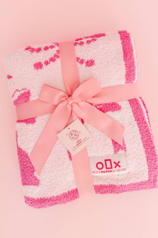 Wrapped in Bows - Pink Bow, Luxury Throw Blanket