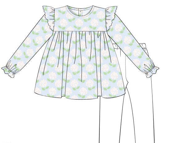 Long Sleeve Hydrangea Top and Pant Set