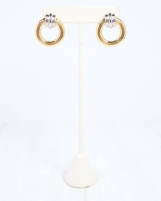 Munford Circle Drop Earring Gold & Silver
